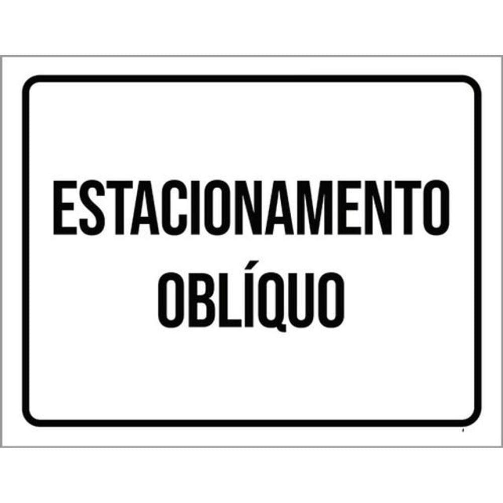 Kit 3 Placas Estacionamento Oblíquo