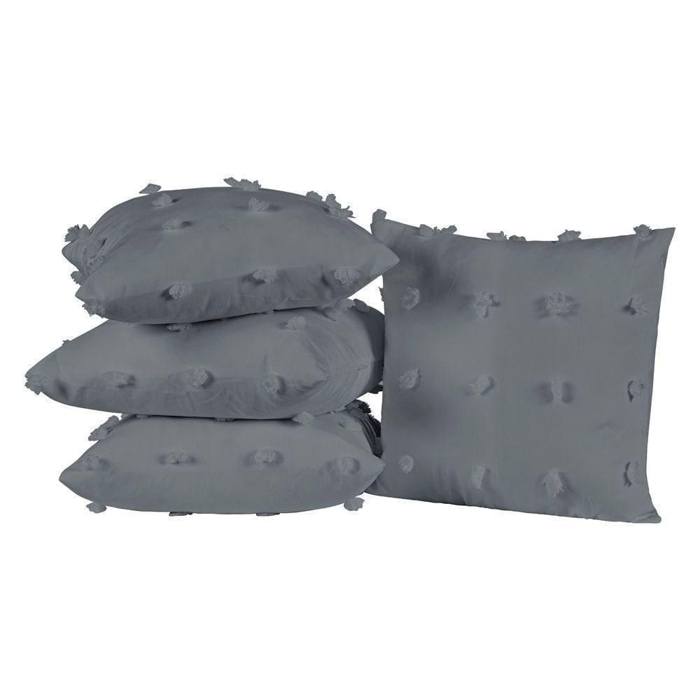 Capas De Almofadas Poppy 45cm X 45cm 04 Peças - Cinza
