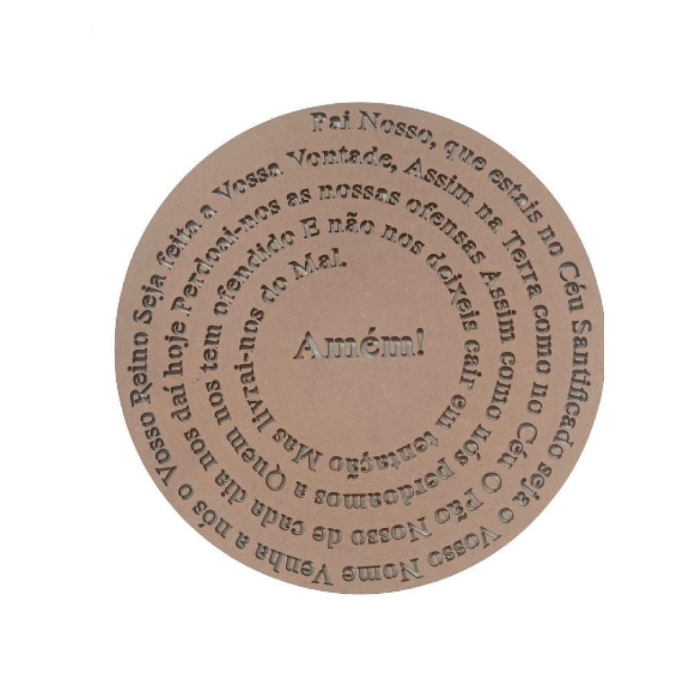 Oração Pai Nosso Mandala Redondo 30Cm Natural