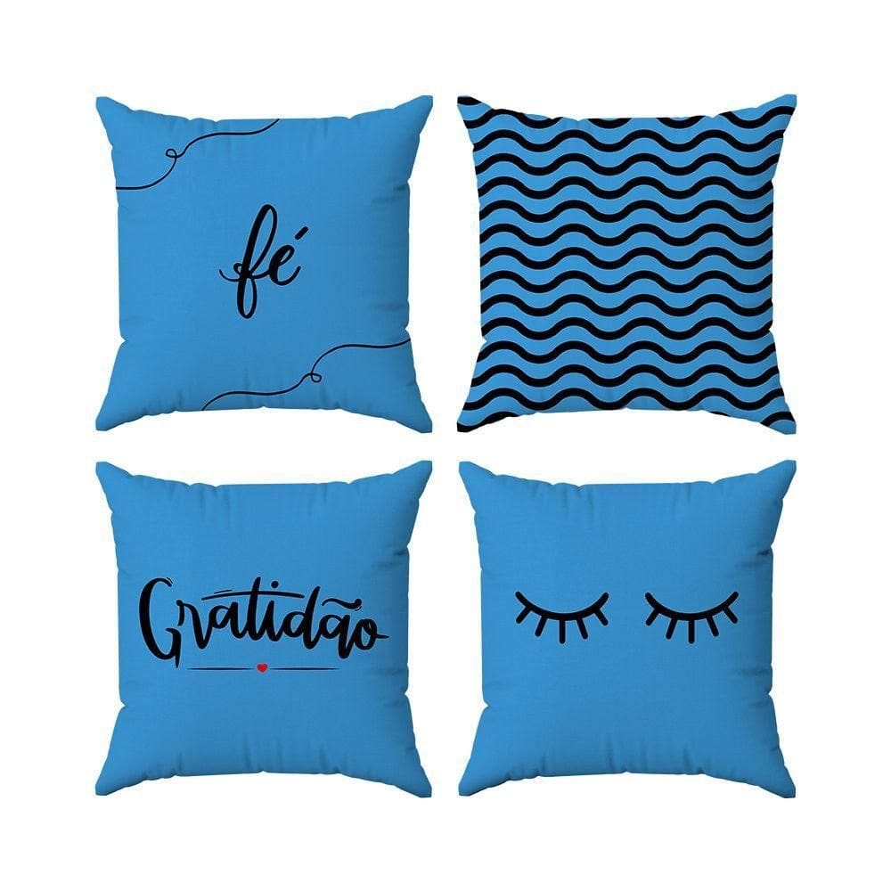 Kit Capas Almofadas Decorativas Gratidão 45x45 - Id Decor