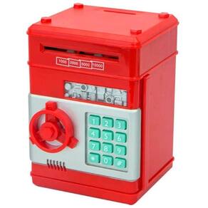 Mini Cofre Eletrônico Digital Senha 4 Dígitos Notas E Moedas (vermelho)