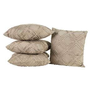 Capas De Almofadas Aveline 45cm X 45cm 04 Peças - Caqui