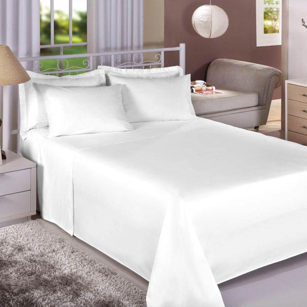 Jogo De Cama Casal 180 Fios Premium Linea 4 Peças Branco
