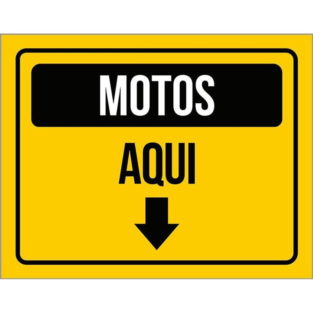 Placa Sinalização Estacionamento Motos Aqui 36X46