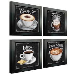 Quadro Decorativo Café Expresso Padaria 20X20Cm 4 Un Preta