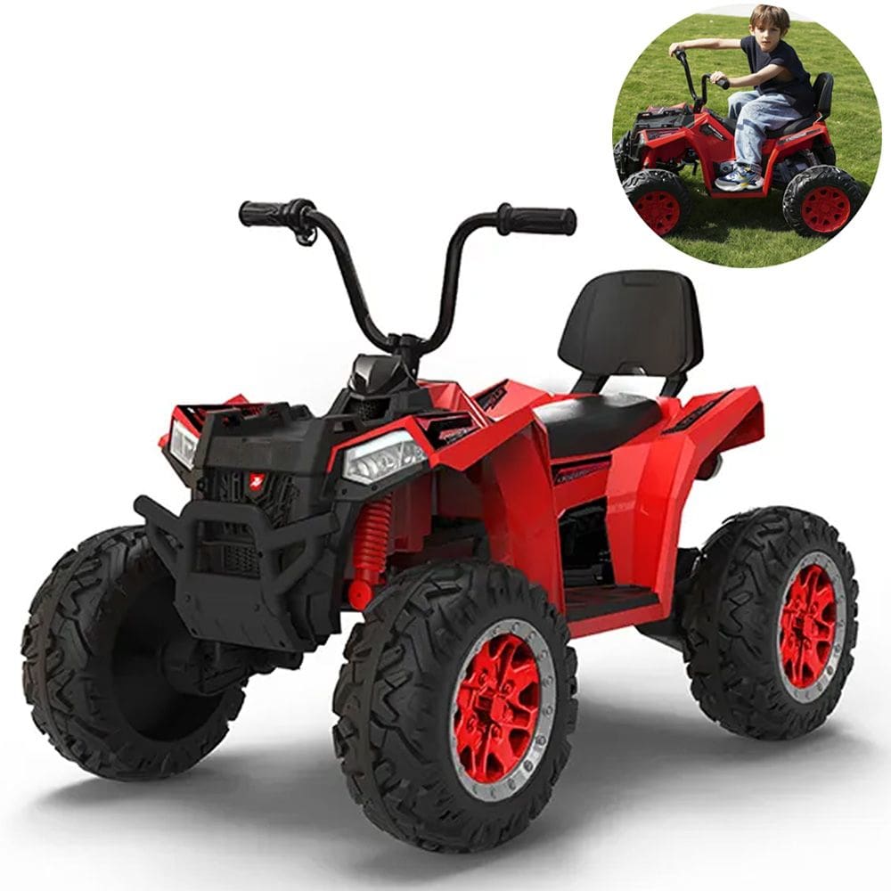 Mini Quadriciclo Elétrico Infantil 4 Motores 12V Baby Style Vermelho Veiculo Motorizado até 50kg Suporte MP3 Estrutura Robusta e Alta Capacidade