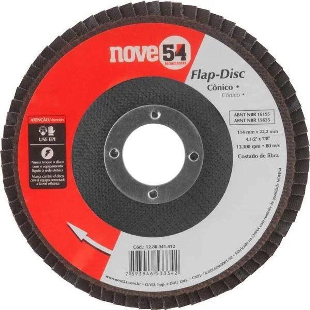Disco Flap Disc Conico 4.1/2 G40 - Nove54