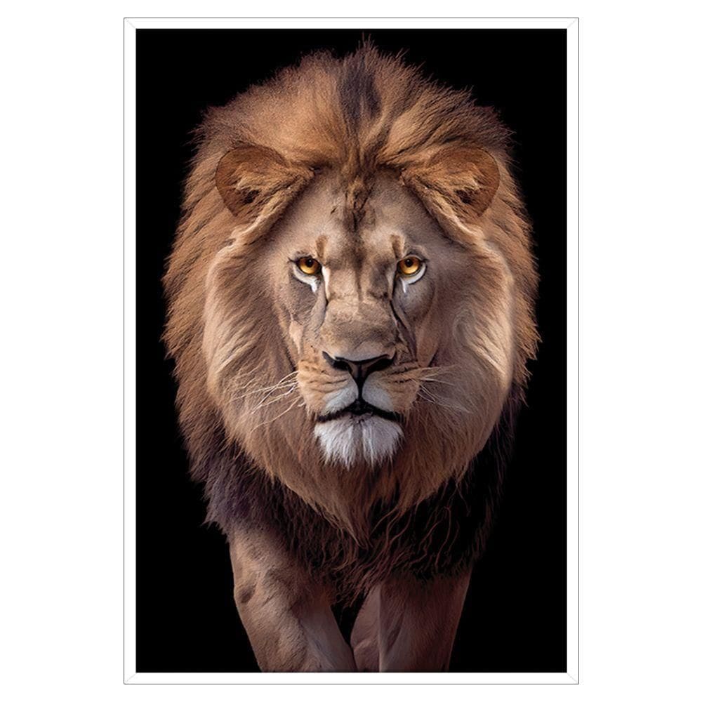 Quadro Decorativo Leão Judá Moldura Cx Alta 40x60 Titulo Moldura Branca