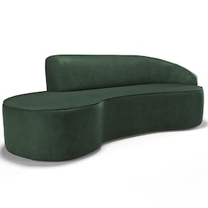 Sofá 4 Lugares Curvo Living Firenze Direito D02 Couríssimo Verde 280cm B-89 - Lyam