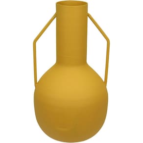 Vaso Decorativo Enfeite Casa Aparador Garrafa Home&co Metal 20x11x11cm Amarelo
