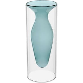 Vaso Decorativo Enfeite Casa Parede Dupla Home&co Borossilicato 20x8x8cm Verde