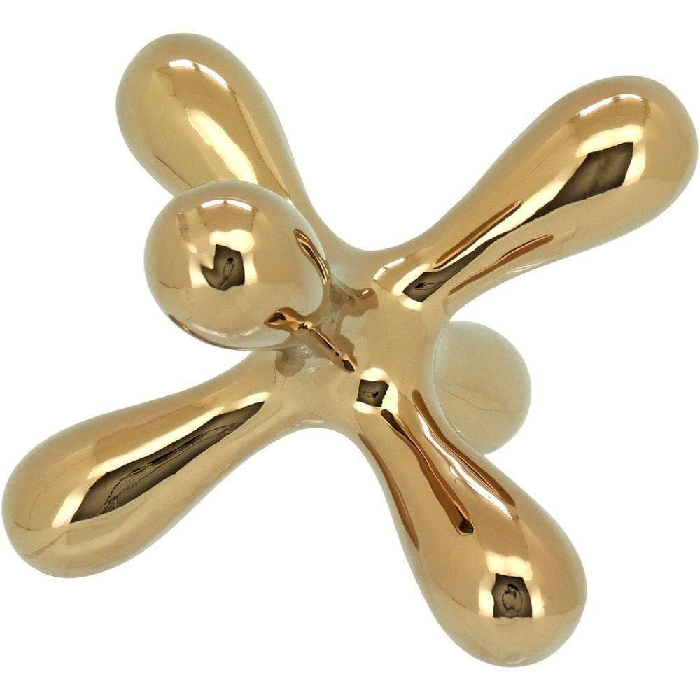 Adorno Decorativa Enfeite Casa Molécula Metal 19x19x19cm Dourado