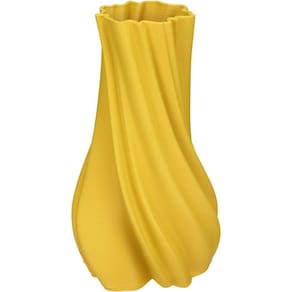 Vaso Decorativo Enfiete Casa Aparador 3d Home&co Cerâmica 28x16x16cm Amarelo