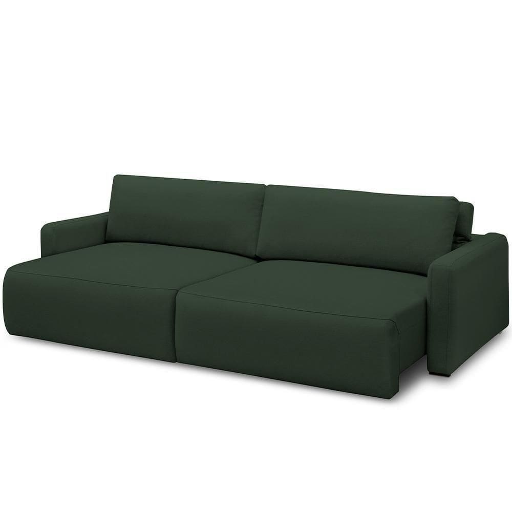 Sofá Retrátil Reclinável Para Sala De Estar Living 270cm Sevilha F04 Veludo Verde