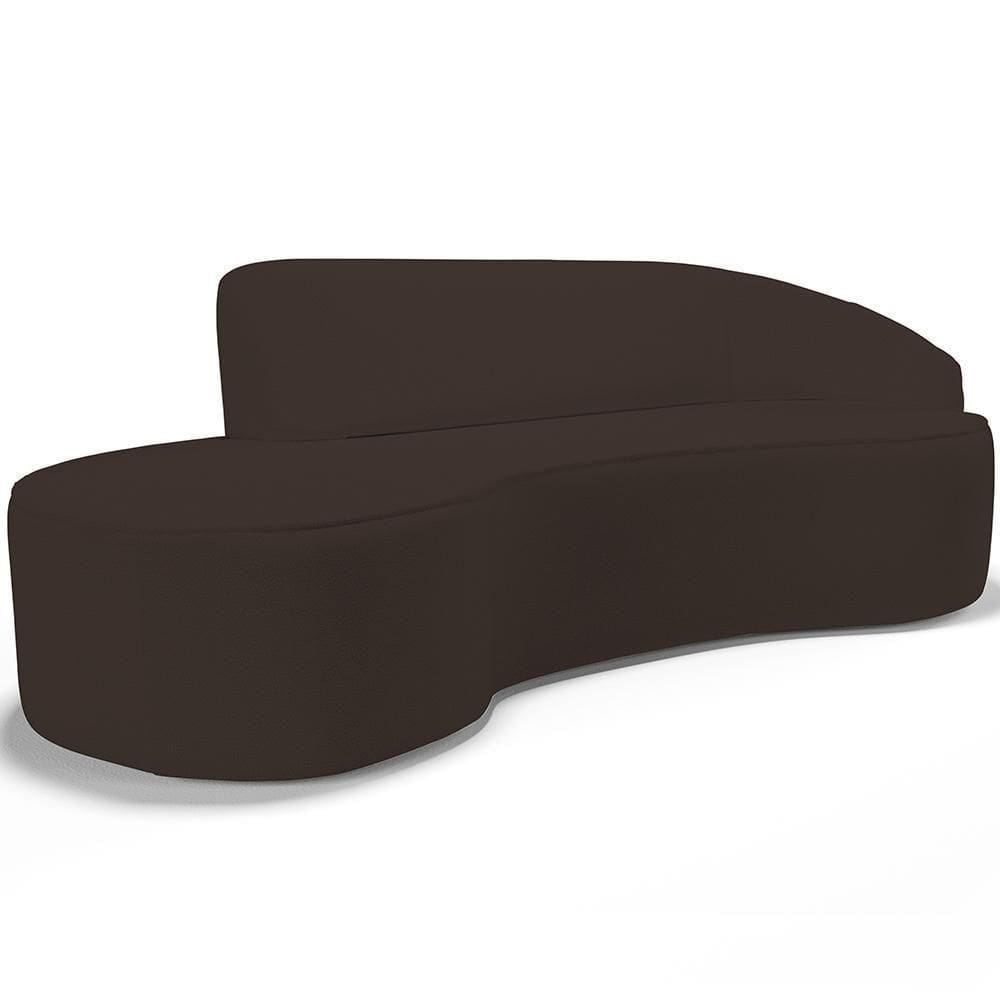 Sofá 4 Lugares Curvo Living Firenze Direito D02 Corano Marrom 280cm C-34 - Lyam