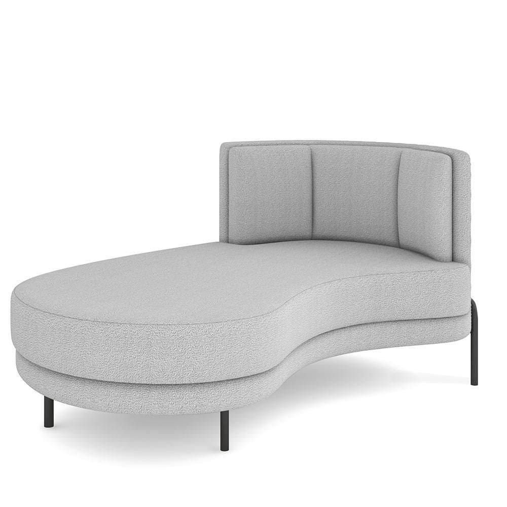 Sofá Chaise Longue Living Lucca Esquerdo D02 Bouclê Cinza B-56