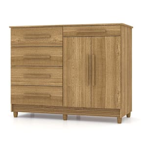 Cômoda Sapateira Para Quarto 05 Gavetas E 02 Portas Livia Nature/brisa - Pallazio