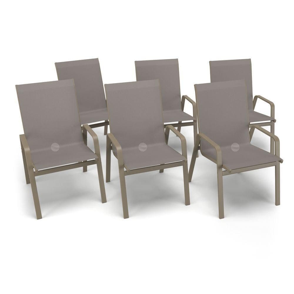 Kit 6 Cadeiras Riviera Piscina Alumínio Fendi Tela Fendi