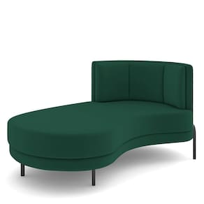 Sofá Chaise Longue Living Lucca Esquerdo D02 Veludo Verde C-303