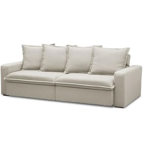 Sofá Retrátil Reclinável Living 235cm Vêneto F04 Veludo Bege