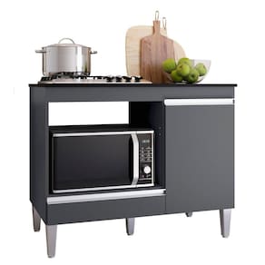 Balcão Para Cooktop Carla 1 Porta Cinza Ajl