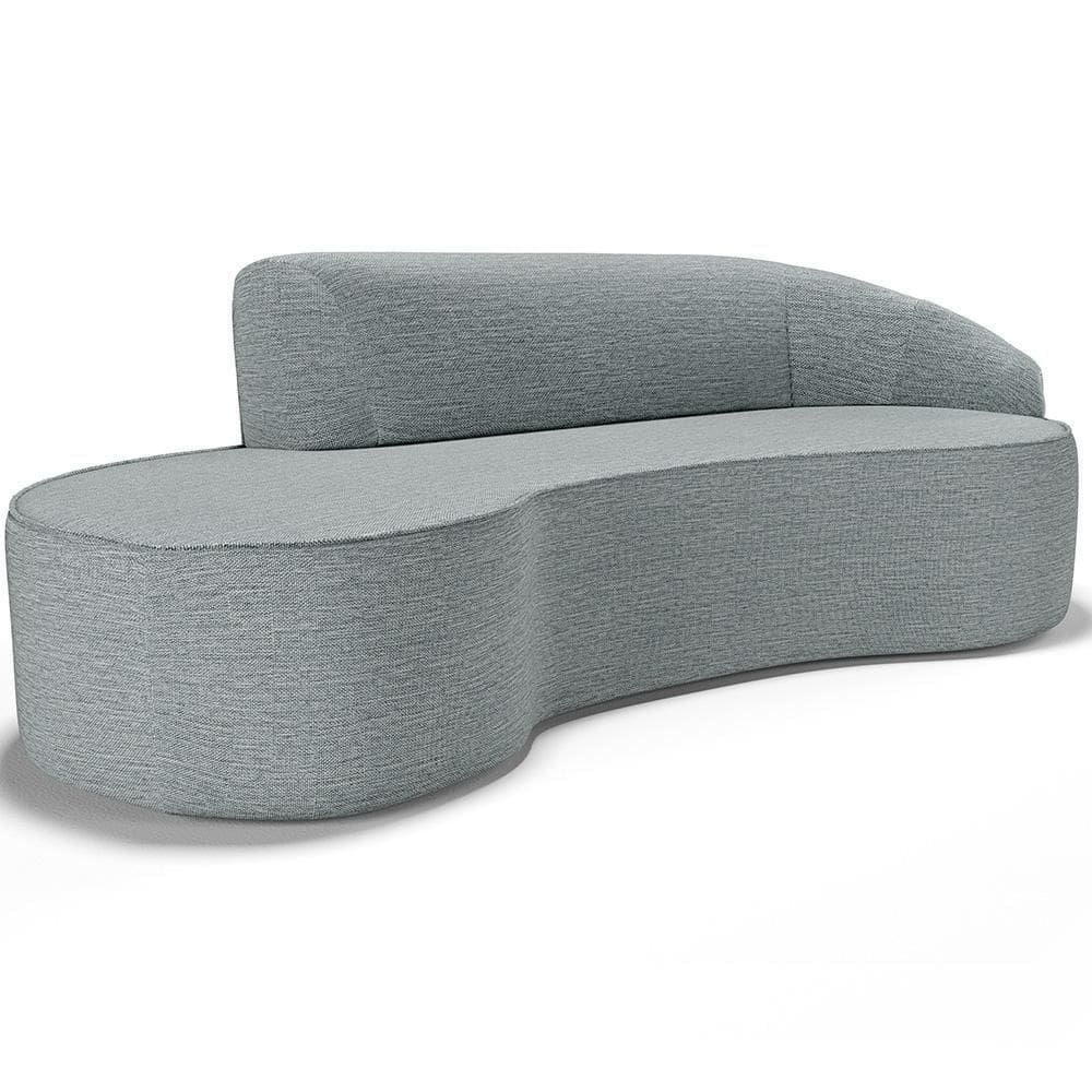 Sofá 5 Lugares Curvo Living Firenze Direito D02 Linho Cru 300cm D-474 - Lyam