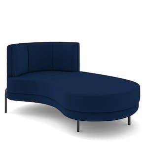 Sofá Chaise Longue Living Lucca Direito D02 Veludo Azul Marinho C-304