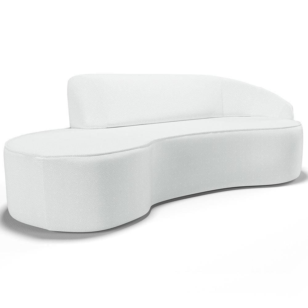 Sofá 4 Lugares Curvo Living Firenze Direito D02 Corano Branco 260cm C-12 - Lyam
