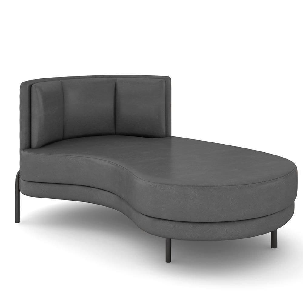 Sofá Chaise Longue Living Lucca Direito D02 Corano Cinza C-03