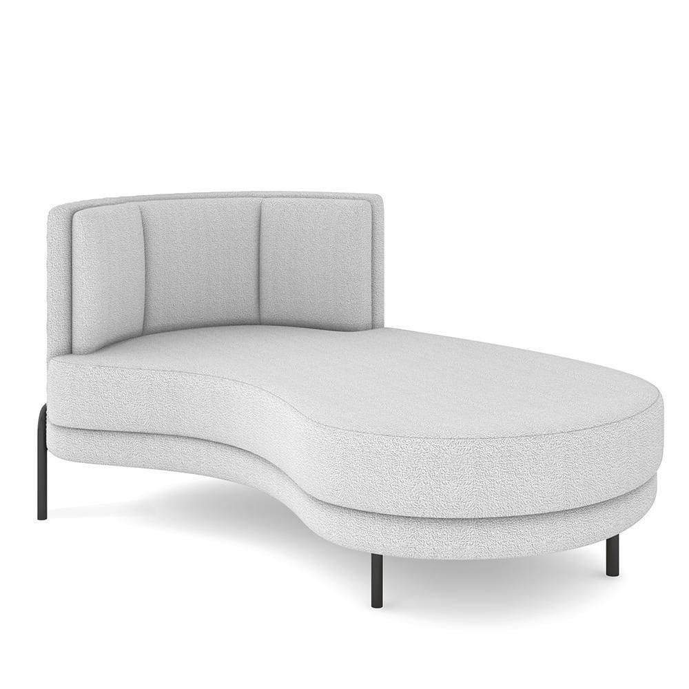 Sofá Chaise Longue Living Lucca Direito D02 Bouclê Branco B-53