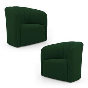 Kit 02 Poltronas Decorativas Abby Bouclê Verde - Desk Design