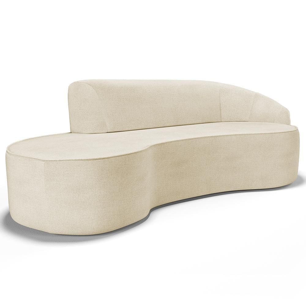 Sofá 5 Lugares Curvo Living Firenze Direito D02 Linho Bege 300cm D-463 - Lyam