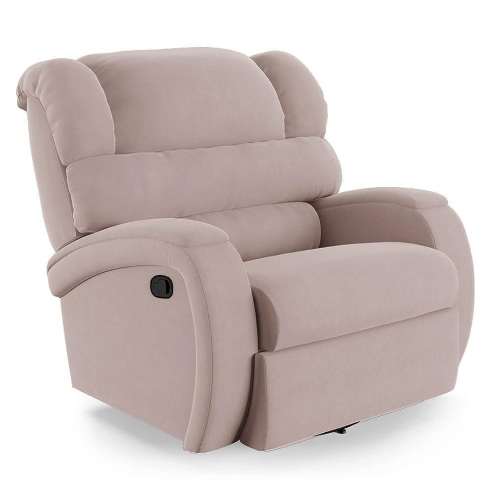 Poltrona Do Papai Reclinável Napoli Glider Giratória Usb Veludo Rosê Fh1 - D\`rossi