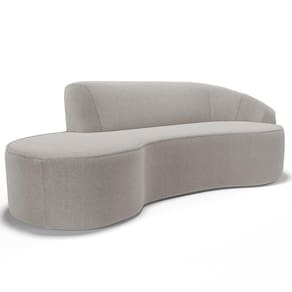 Sofá 4 Lugares Curvo Living Firenze Direito D02 Bouclê Bege 280cm B-62 - Lyam