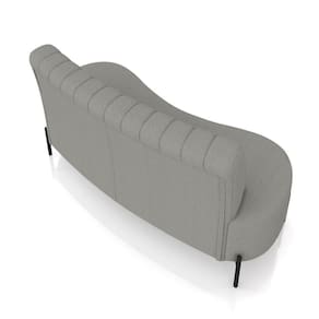 Sofá 2 Lugares Living 135cm Pé Ferro Pto Maraú Bouclê K01 - D\`rossi Cor Cinza