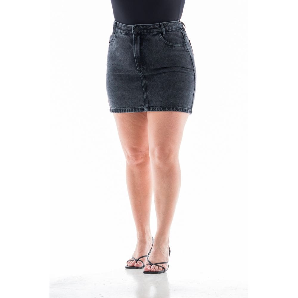 Saia Jeans Feminina Arauto Mom Black Eco Cycle Recycle