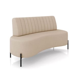 Sofá 2 Lugares Living 135cm Pé Ferro Pto Maraú Linho Bege K01 - D\`rossi