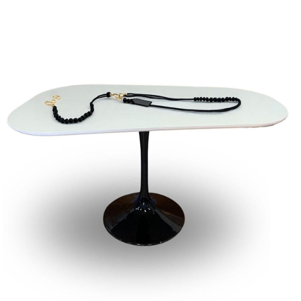 Saarinen De Jantar Tulipa Organica 140x90 Base PretoTampo Branco