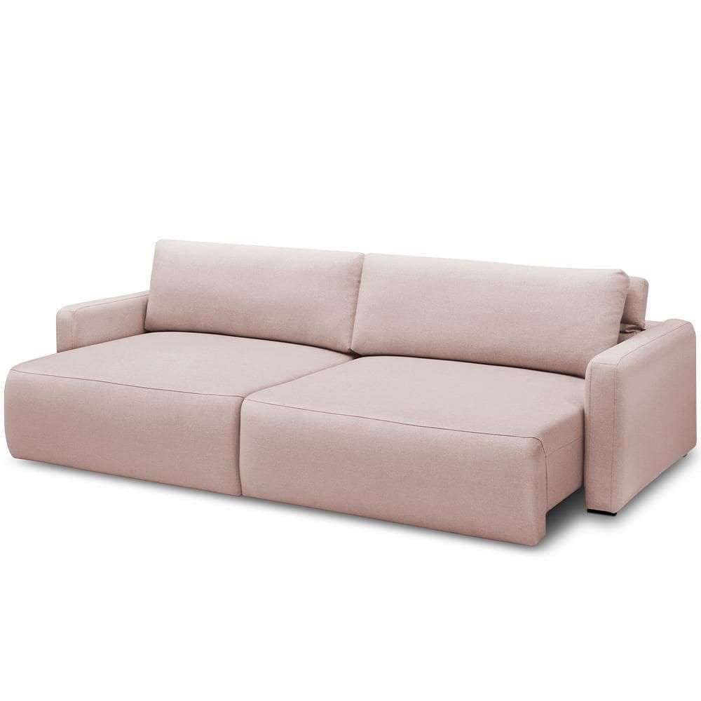 Sofá Retrátil Reclinável Para Sala De Estar Living 210cm Sevilha F04 Veludo Rosê