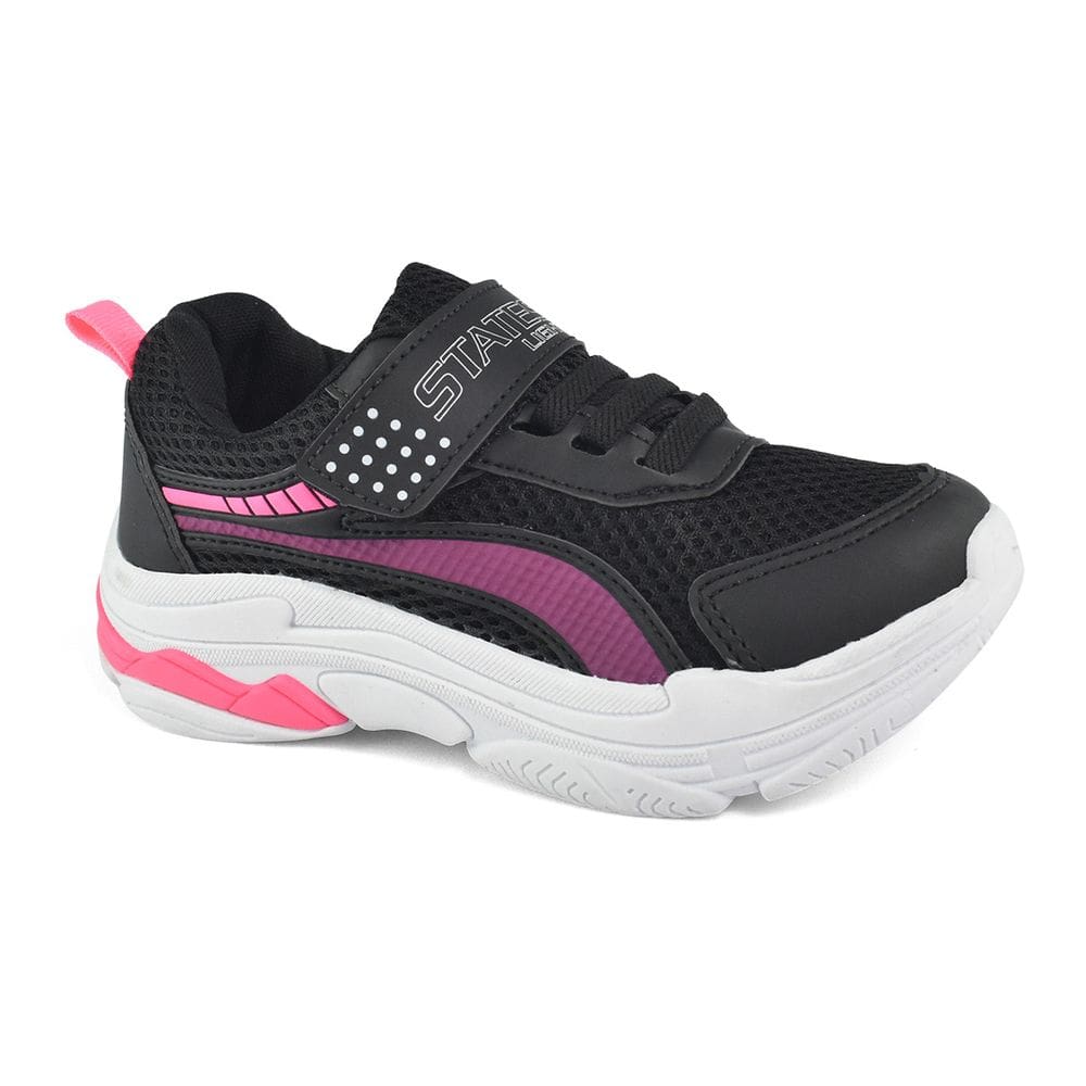 Tênis Botinho St110 Casual Conforto Meninas Preto Pink