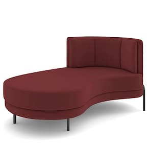Sofá Chaise Longue Living Lucca Esquerdo D02 Veludo Marsala C-278