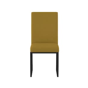 Cadeira Estofada Base De Ferro Preto Para Mesa De Jantar Capuccino