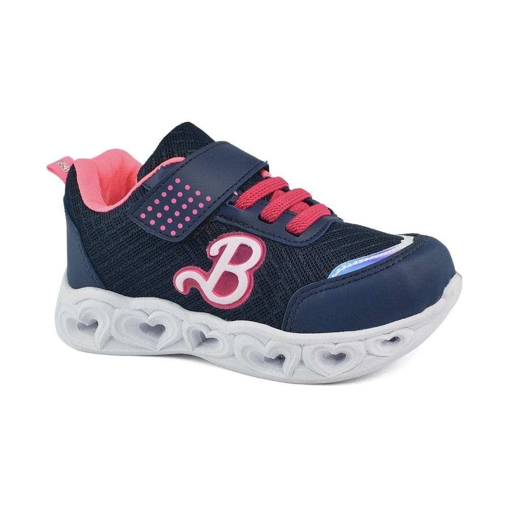 Tênis Botinho Casual Led Coração Meninas Marinho