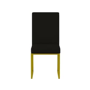 Cadeiras Estofadas Base De Ferro Dourado Para Mesa De Jantar Preto