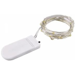 Fio Fada Cordão De Luz Led 5M 50 Leds Branco Quente Bateria