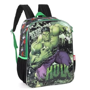 Mochila Escolar Infantil Costas Hulk Avengers Marvel Verde