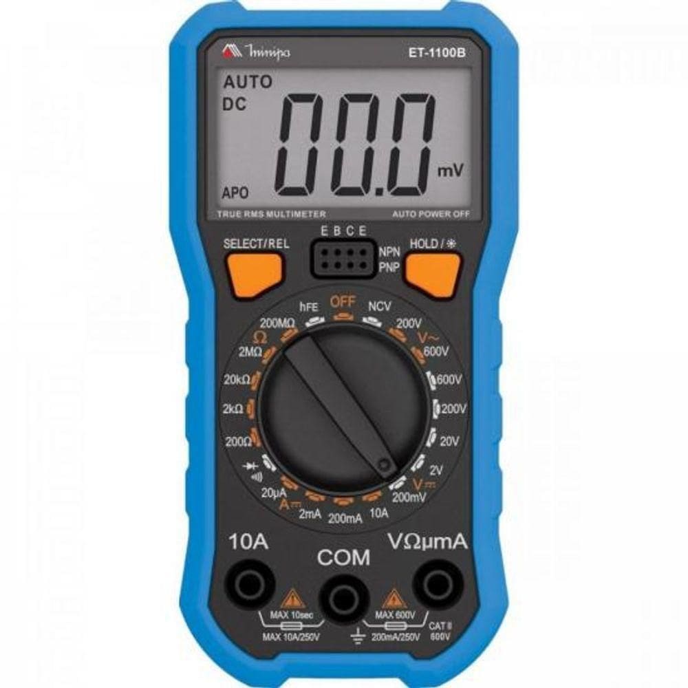 Multimetro Digital Et-1100b Azul-preto Minipa