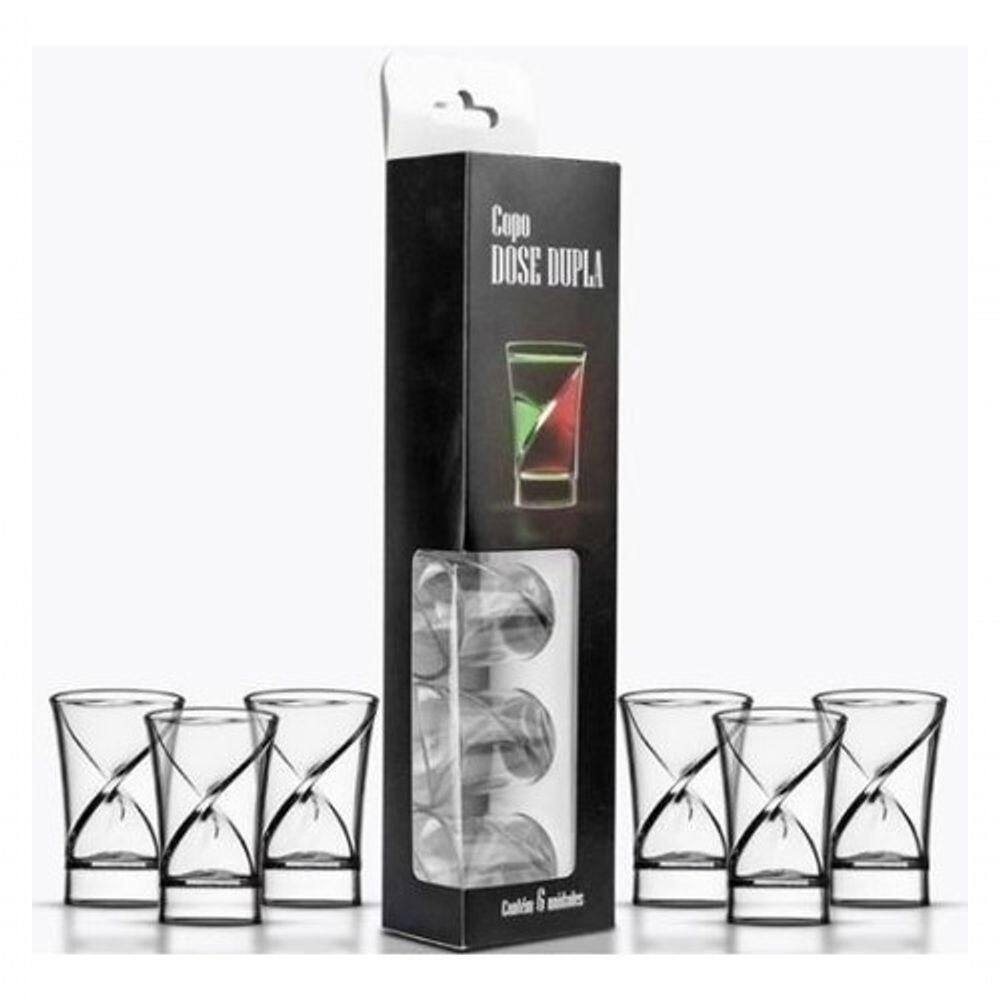 Kit Copo Dose Dupla Bebida Shot Tequila Festa C/12 Unidades