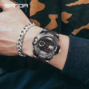 Relógio De Pulso Sanda Esportivo Multifunções Militar