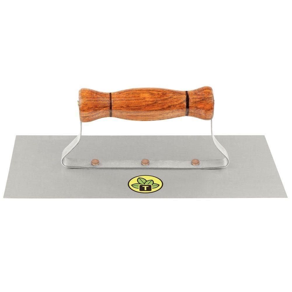 Desempenadeira Metálica Base Lisa Tramontina Sem Dentes Com Cabo Madeira Tramontina